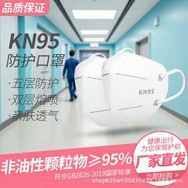 源头工厂跨境成人KN95口罩防花粉防雾霾3D立体口罩宽耳带独立包装