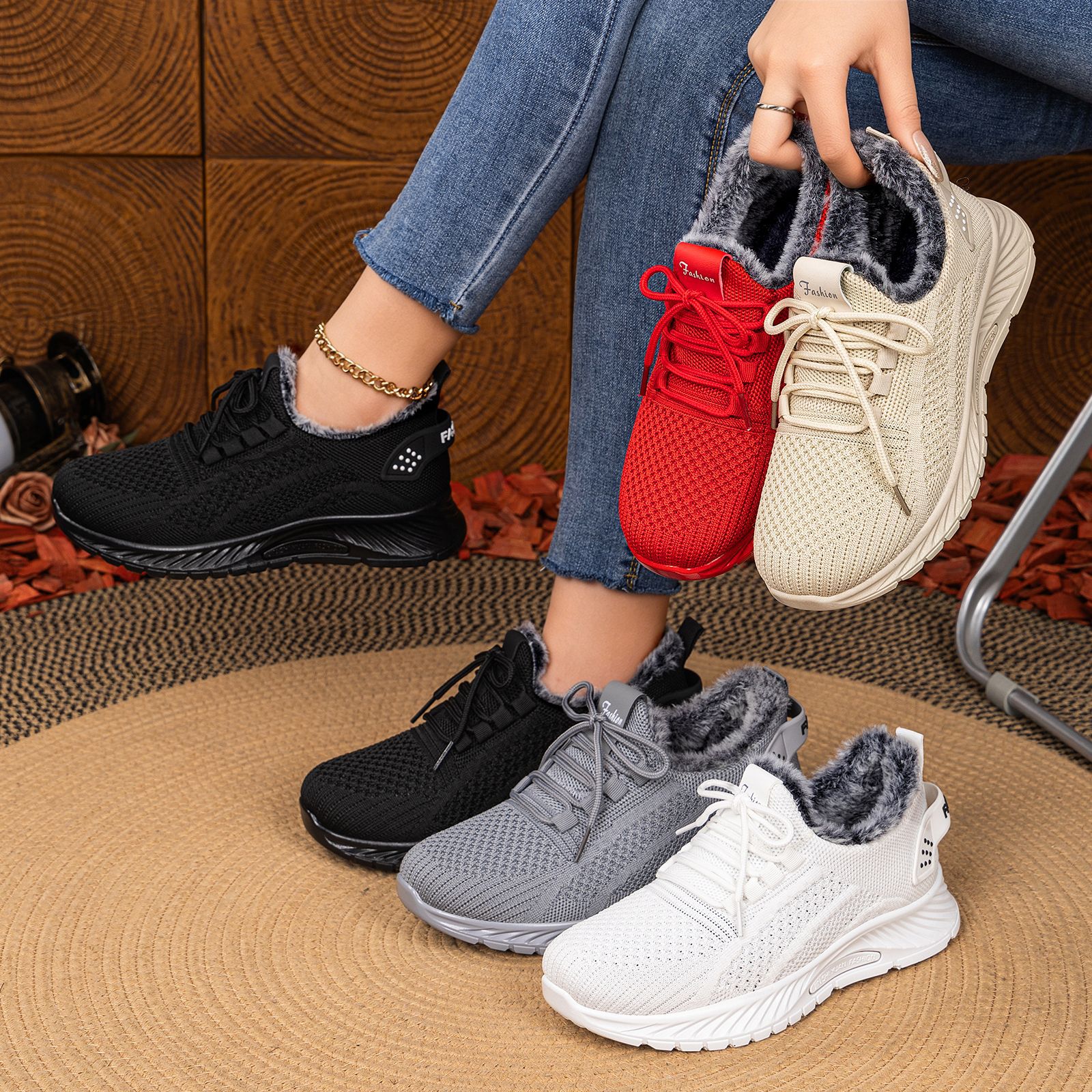 Zapatos de algodón de mujer transfronterizos TEMU más terciopelo grueso calzado de mujer calentamiento ligero y cómodo zapatos casuales al aire libre zapatos de caminar
