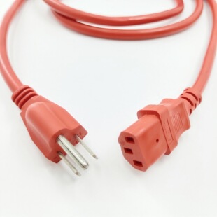 Three-Core American Plug Power Cord C13/C14 Locking Male and Female Plug Connection Cord American Standard Suffix Plug