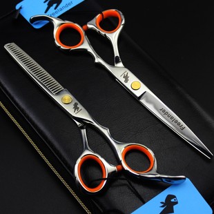 6.0 inch gold screw with flower handle hairdressing scissors Barber scissors flat scissors bangs tooth scissors thin scissors