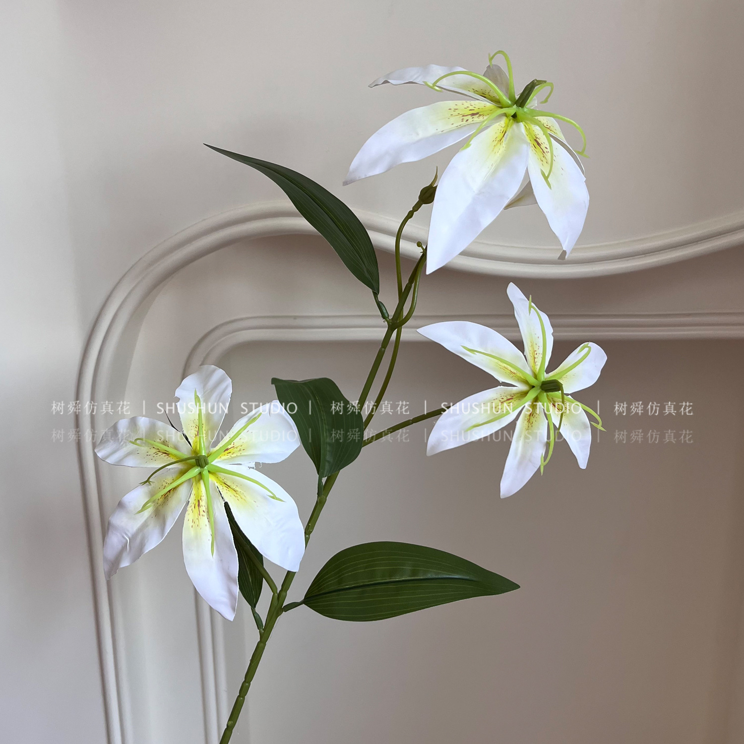 3 cabezas sensación de la mano película llama lirio-blanco