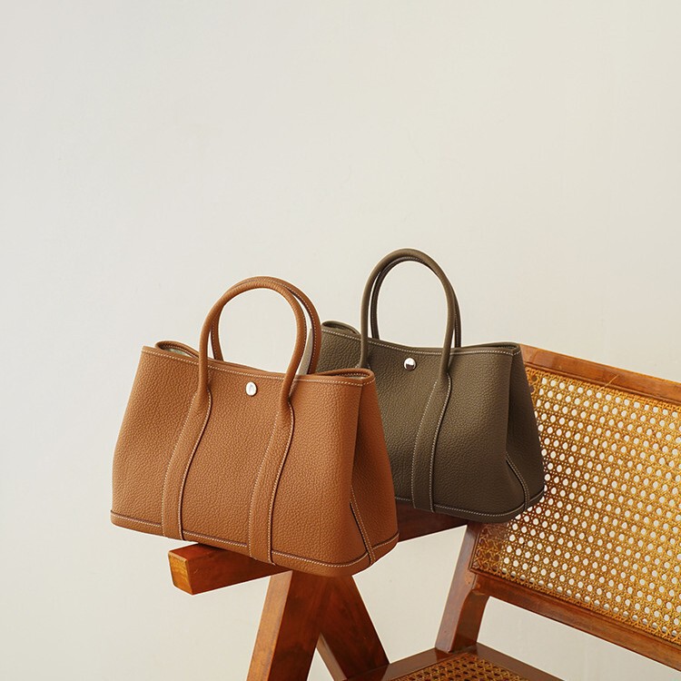 [Customized] Genuine Leather Women's Bag Garden Bag Large Capacity First Layer Cowhide Handbag Tote Bag Mommy Bag Wholesale