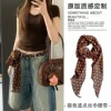 1# brown green polka dot triangle scarf about 180cm