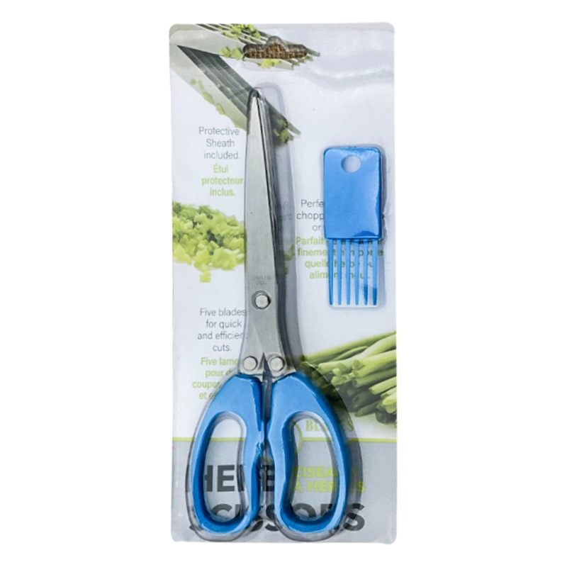 Factory Spot Five-Layer Scallion Scissors Multifunctional Household Multi-Layer Scallion Scissors Stainless Steel Kitchen Shears Paper Shears