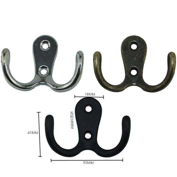 Antique hook alloy hook clothes hook cabinet hook decoration accessories double hook wholesale