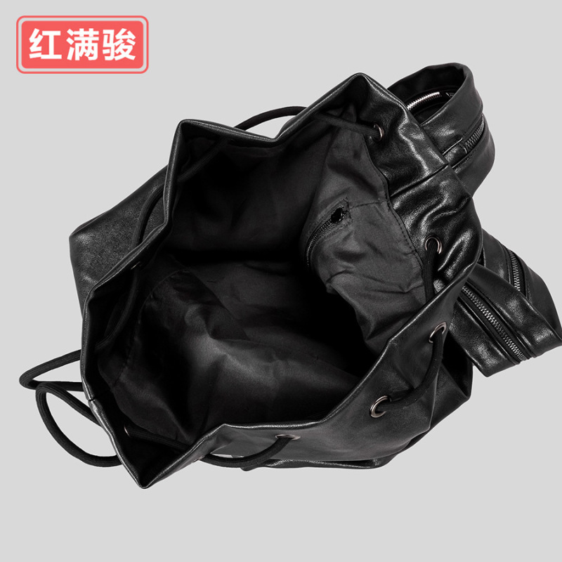 简约水桶背包大容量韩系抽绳单肩双肩包时尚质感束口书包女批发|undefined