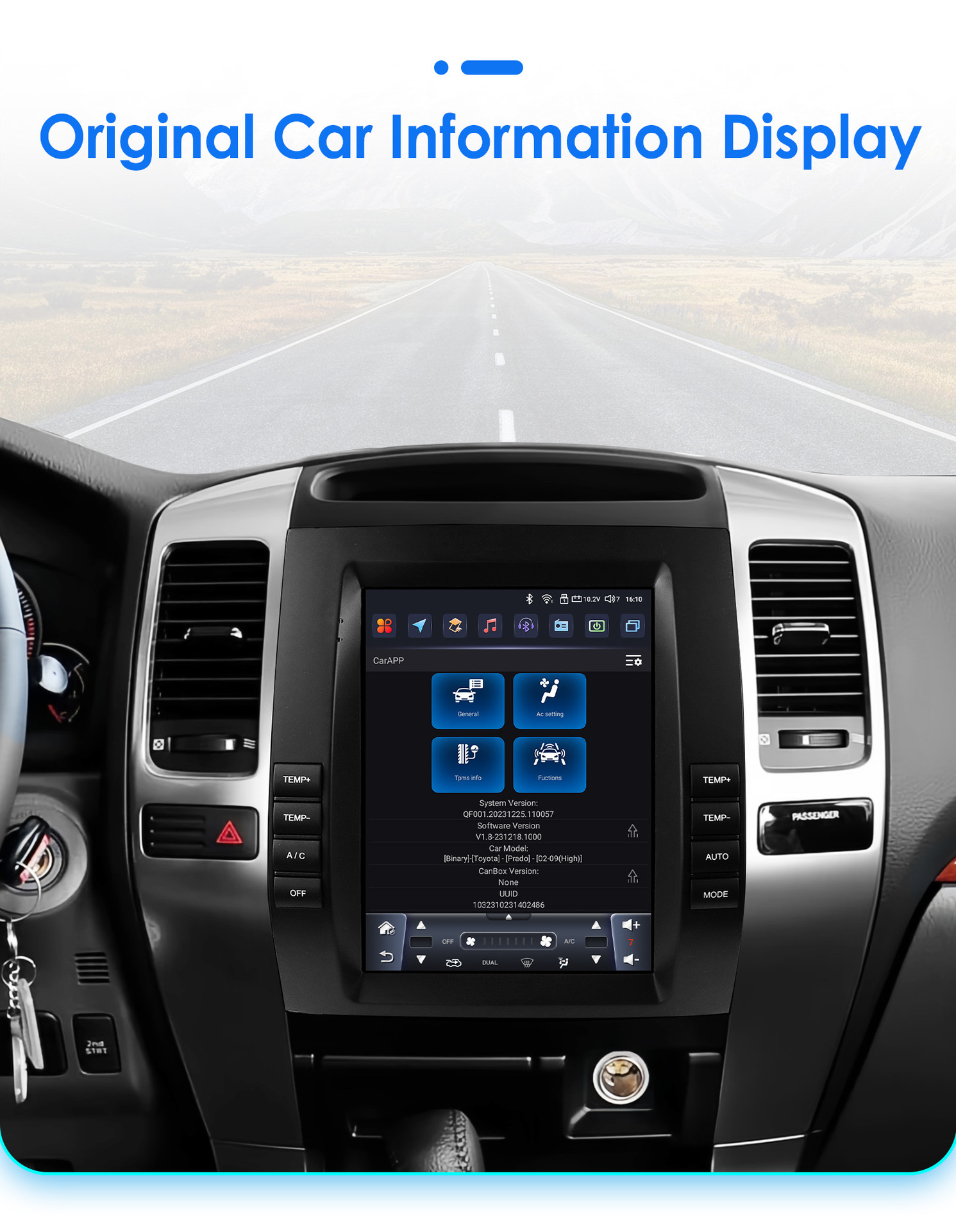 Suitable for 02-09 Toyota Prado/ Lexus Gx470 Vertical Screen Android Smart Car Navigation Gps