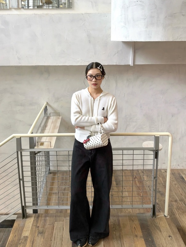 韩国小众潮牌restandrecreation针织衫连帽拉链开衫RR短款外套女|undefined