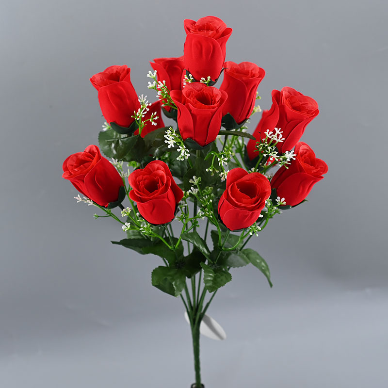 Fabricante de origen imitación de flores falsas rosas materiales semiacabados diseño de bodas guía de decoración de flores falsas ramo