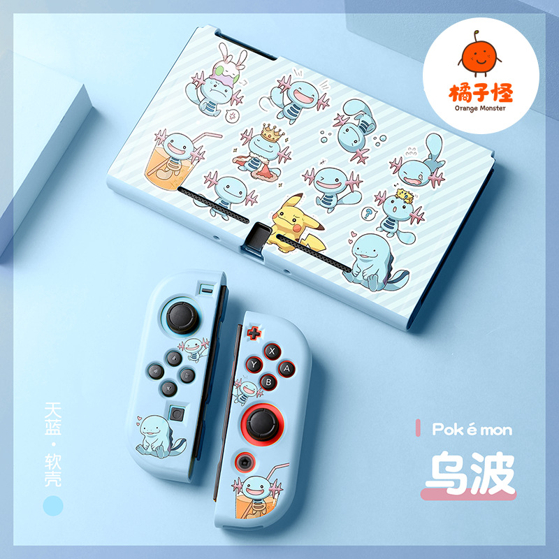 Monstruo naranja Nintendo switch oled cáscara suave tpu funda protectora de silicona dividida ns2 Pokémon