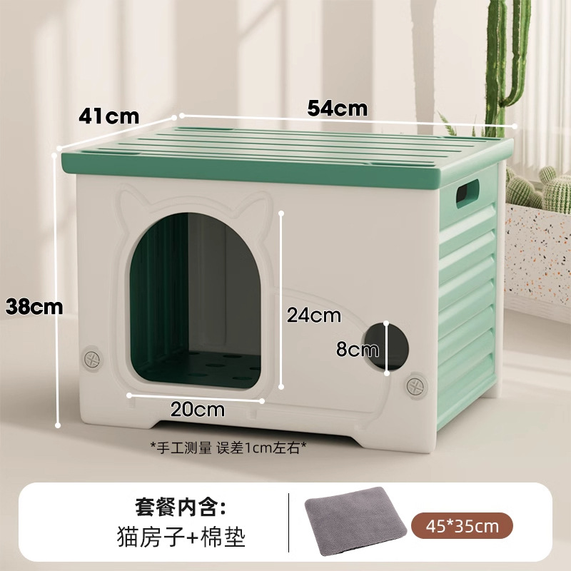 Casa de gatos + colchoneta de algodón