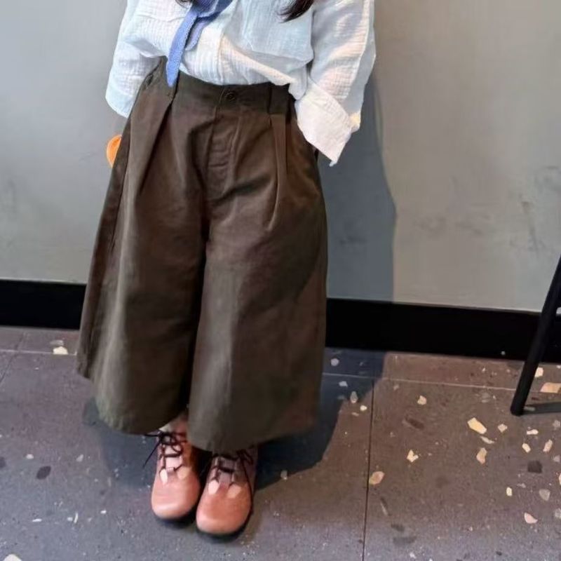 韩版童装女童套装衬衫2025秋季新款儿童洋气薄款上衣阔腿裤两件套|undefined