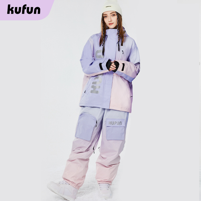 Cool Peak Ski Suit Single Board Double Board Equipment Full Set of Women and Men's Internet Celebrity Gradient Niche Snowsuit Windproof and Waterproof
