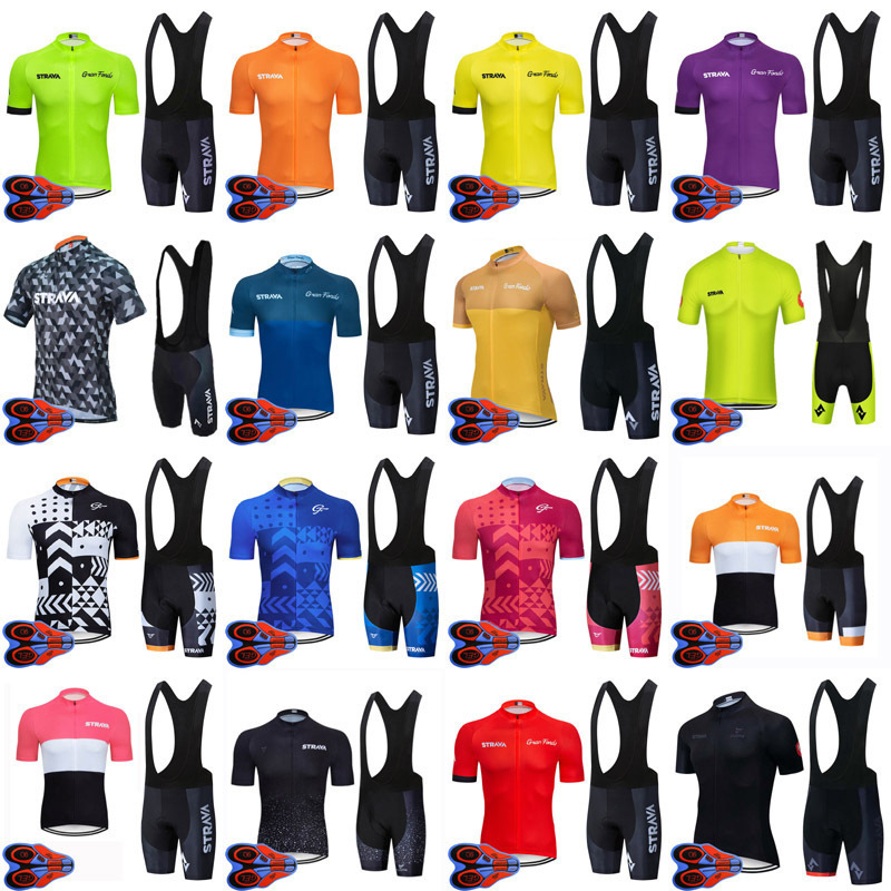 Factory Direct Sales Export Specializes in Strava Cycling Clothing Short-Sleeved Bib Suit Mountain Bike Road Cycling Team Version