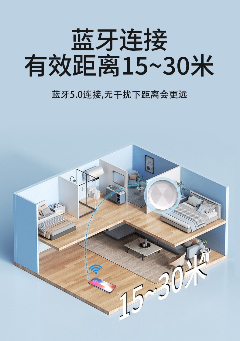 Bluetooth item finder tag, round shape, auto alarm function