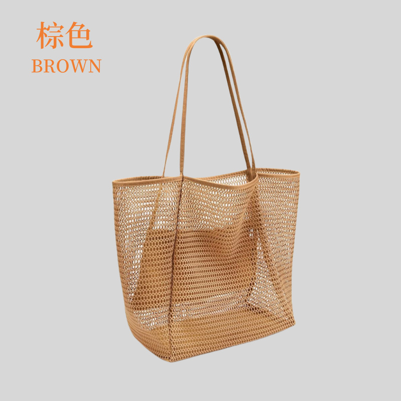 비치백 싱글 레이어 브라운