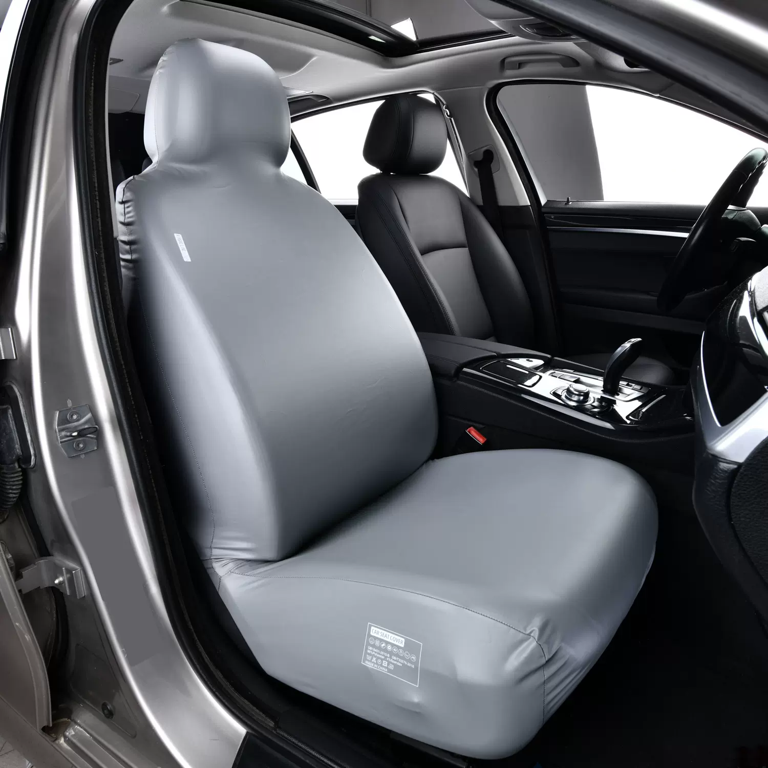 通用轿车SUV主副驾PU高弹力座椅套连体靠背坐垫套耐磨可拆套装