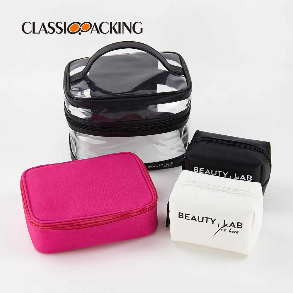 Fábrica al por mayor bolsa de cosméticos transparente de gran capacidad Portátil Bolsa de lavado impermeable multifuncional bolsa de almacenamiento de separación húmeda y seca