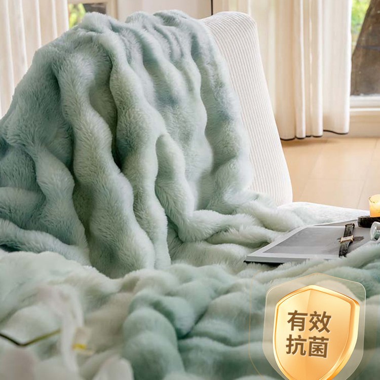Manta de lana de conejo de lujo ligero, siesta de oficina, aire acondicionado, sofá, manta, engrosamiento de invierno, manta de terciopelo, manta de edredón pequeño