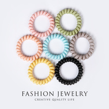 韩国磨砂电话线发圈女网红大号彩色不伤发扎头发头绳跨境货源发绳