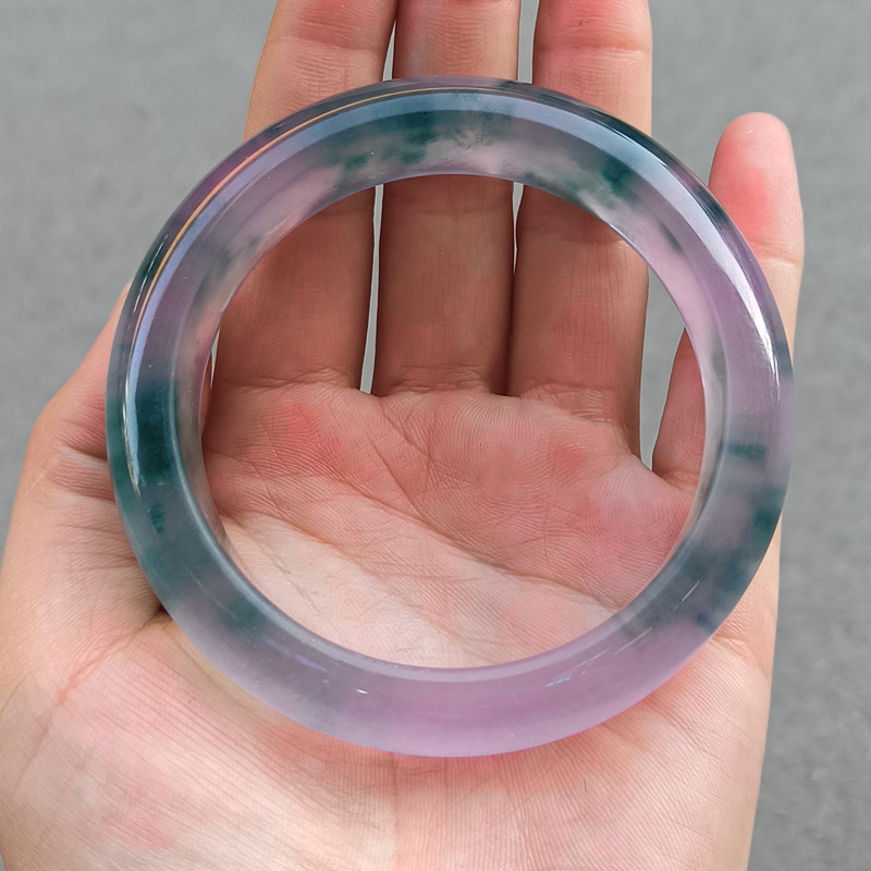 (2개) 신장 금실크 옥 팔찌 옥급 얼음꽃 타이어 팔찌 허톈 옥 얇은 원형 스트립 석영암 뷰티 팔찌