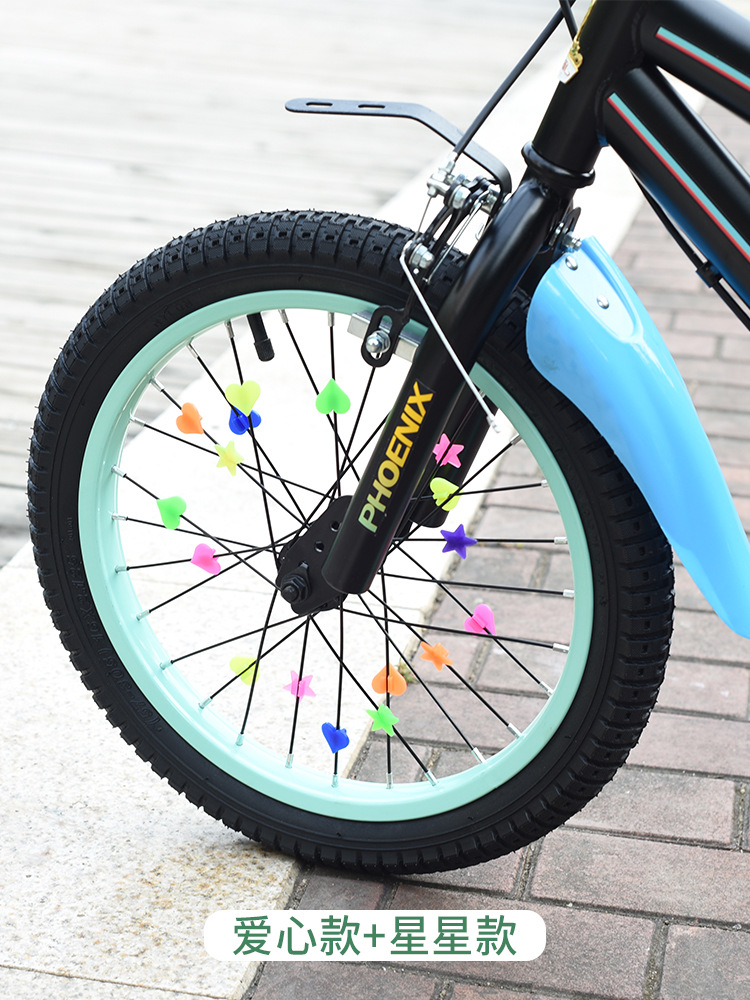 Bicicleta para niños, cuentas de colores, coche de equilibrio, radios de alambre, cuentas de colores luminosas, círculo de mariposas de amor, accesorios de decoración de bicicletas