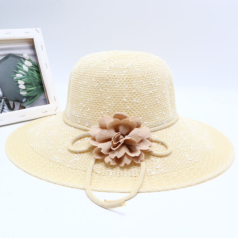 Nuevo sombrero de paja para mujer, sombrero de playa junto al mar, sombrero para el sol de verano de moda salvaje, protector solar, sombrero para el sol de protección UV