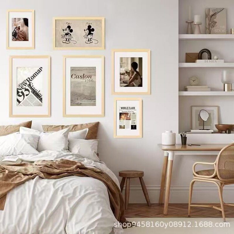 2-piece set of solid wood poster frames with cardboard, acrylic, plexiglass poster frames, modern minimalist style decoration 2-piece set of solid wood poster frames with cardboard, acrylic, plexiglass poster frames, modern minimalist style decoration