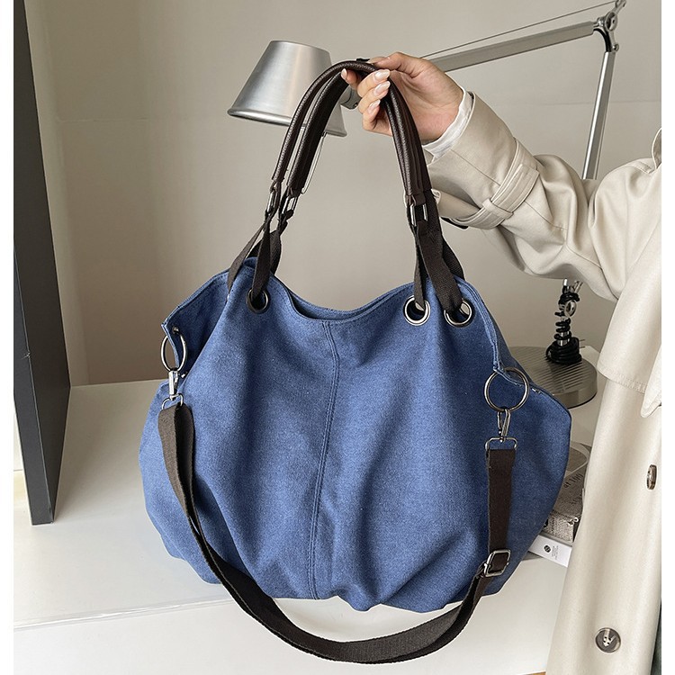 Bolso Bandolera Retro de Lona Lona Resistente al Desgaste Gran Capacidad para Uso Diario image 1