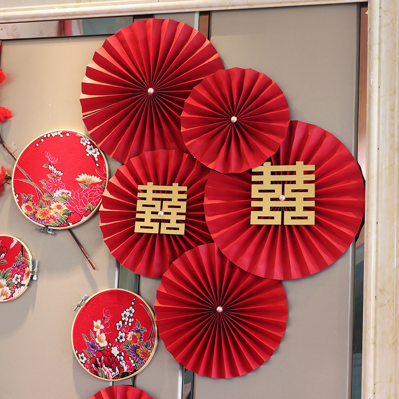 手工扇子装饰墙面图片,元旦扇子装饰,扇子装饰墙面图片大全_大山谷图库