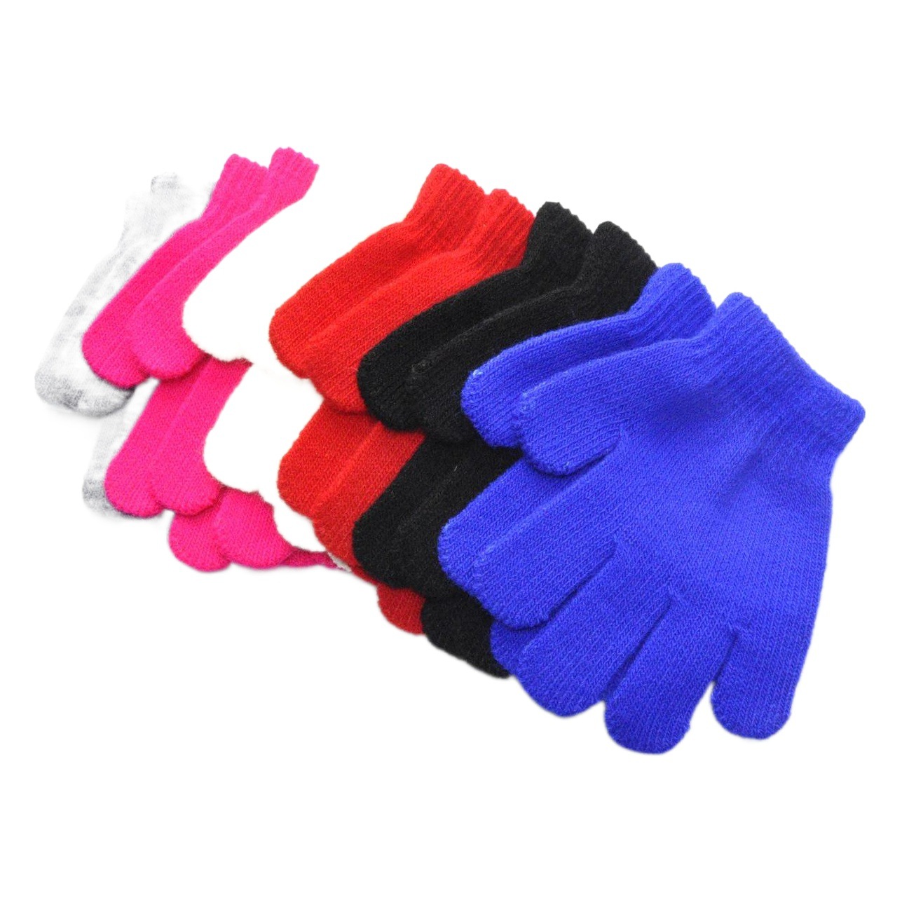 Factory direct selling 3-7 years old children monochrome knitted gloves kindergarten primary school winter warm gloves wholesale