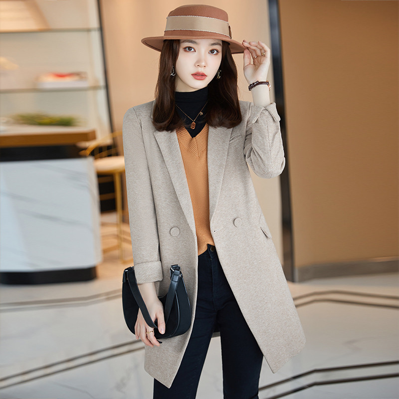 apricot autumn elegant classic suit jacket