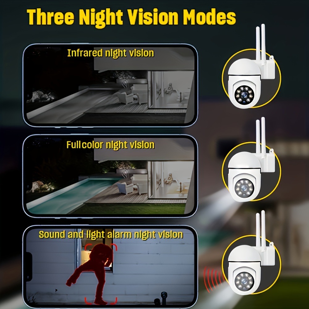 1080P hd Wires Security Camera con Color Night Vision 2