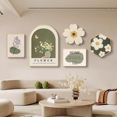 Creamy Wind Living Room Decoration Painting Nordic Style Sofa Background Wall Painting Restaurant Background Wall Hanging Painting Crystal Ceramic Painting