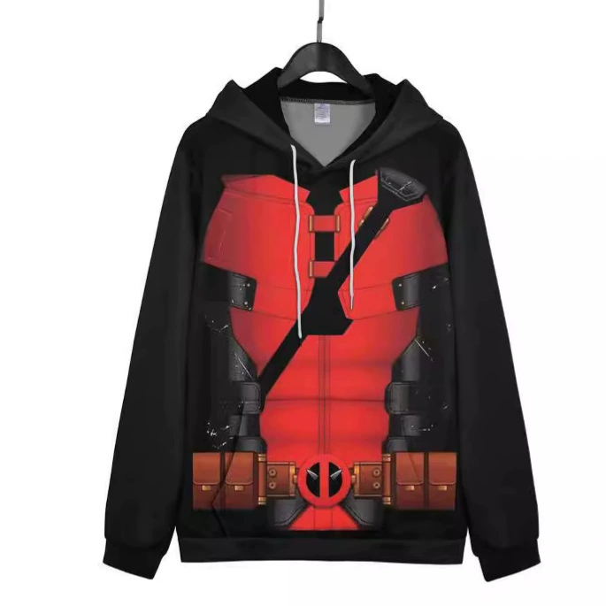 Худи Marvel DC Spider-Man Iron Man Deadpool Wolverine Vecent Poison Jacket Hooding Sweatshot Long Sleeve Wanderery Peripheral