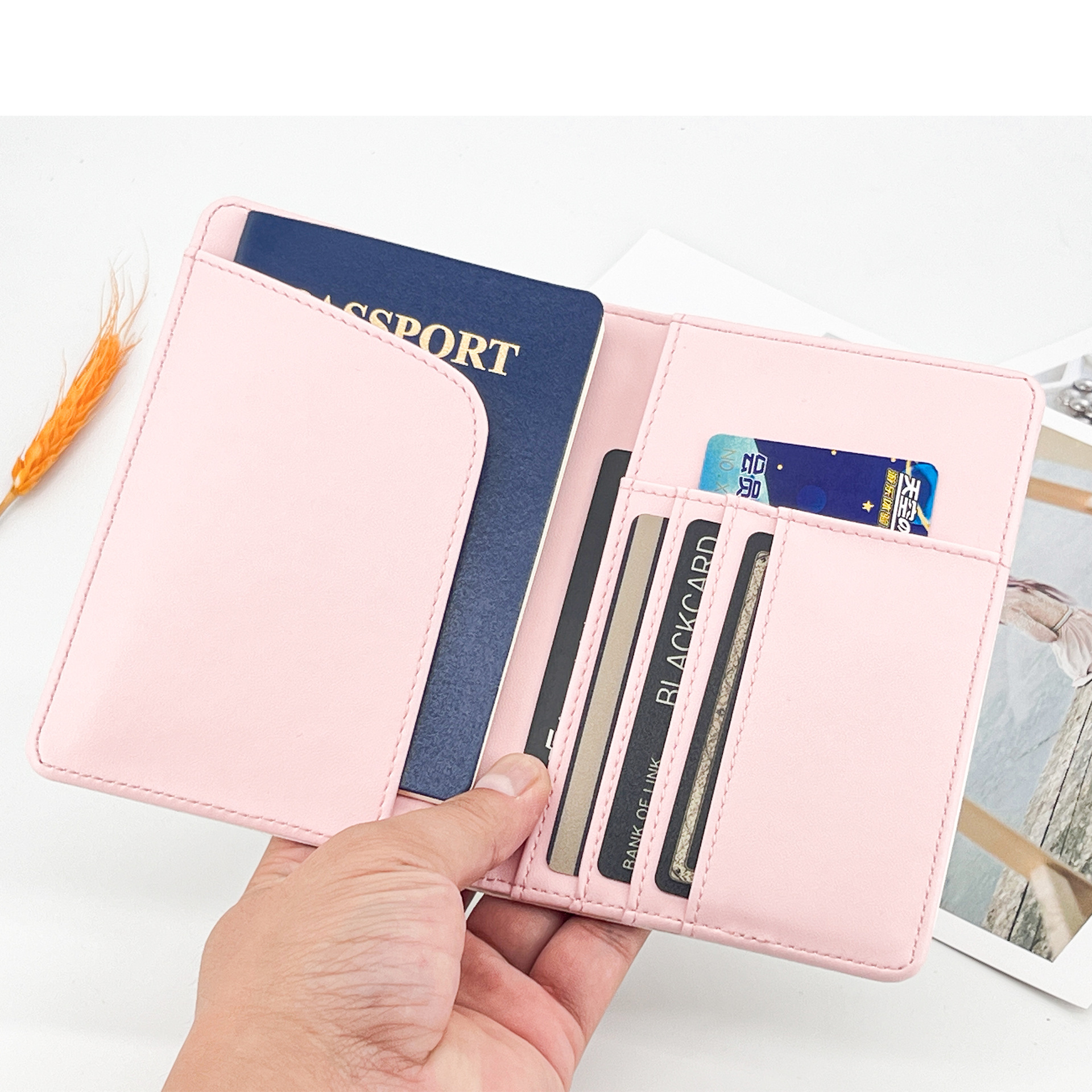 热转印护照套多功能护照卡套证件夹旅行长款纯色热升华护照夹批发