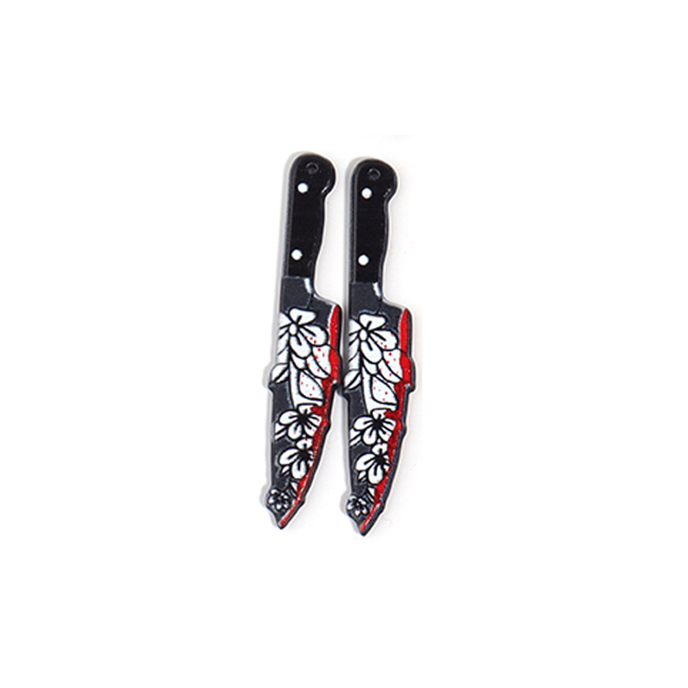 17g Weight Pendant Jewelry Making Type 52*14mm, 56*12mm, 56*14mm Jewelry Making Size DIY Jewelry Accessories Classification 10 PCS/Package Quantity Acrylic Material Halloween Festival Blade, Letter Pattern Printing Design Hip-Hop, Retro, Funny Style 10 PCS/Package 52*14mm 56*12mm 56*14mm Arylic Blade Letter Pendant 7