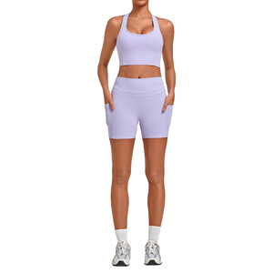 AYM041316 High-Waist Yoga Set with Crisscross Back Aoyema wholesale