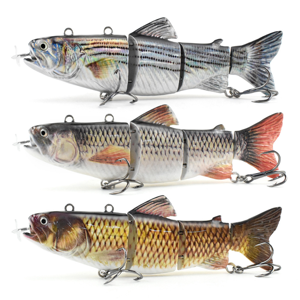 新款路亚饵自动游泳电子鱼130mm  35g螺旋桨智能鱼饵可充电路亚饵