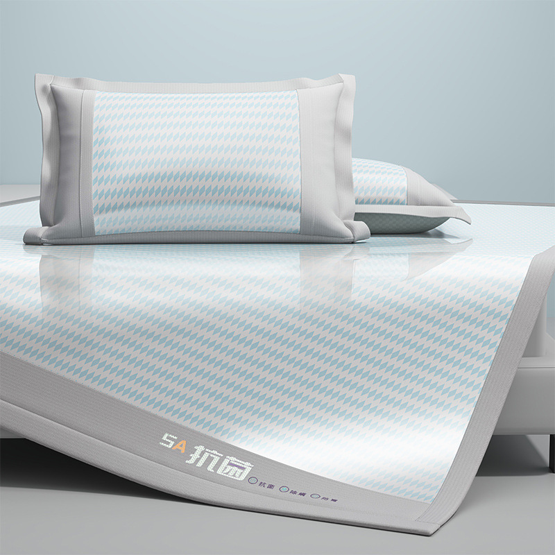 Un juego de sábanas de seda de hielo de clase de tres piezas fresco verano 2025 nueva funda protectora de colchón de verano sábana funda de cama