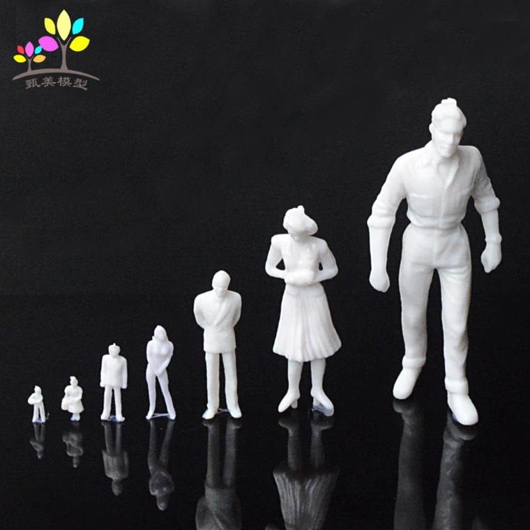 Мини-маленькая модель куклы мини-Имитация ландшафта Рисунок белый человек здание песок стол сцена ручной работы материал