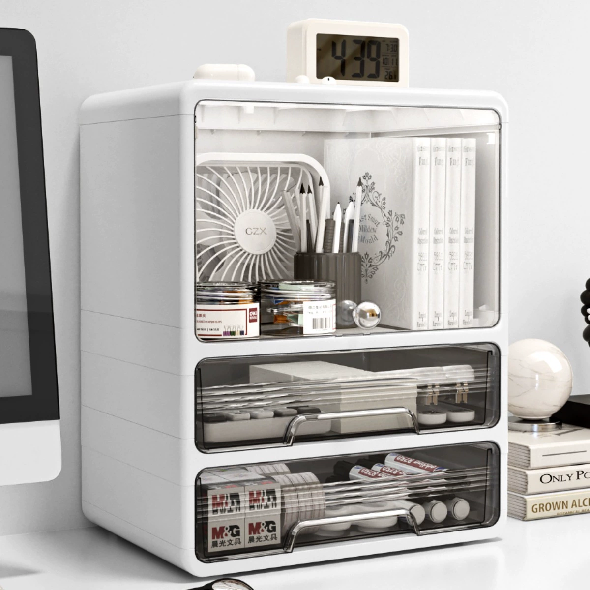 Настольный ящик для хранения, ящик для офисных мелочей, органайзер для файлов, ящик для хранения канцелярских принадлежностей для студентов, настольная полка для хранения
