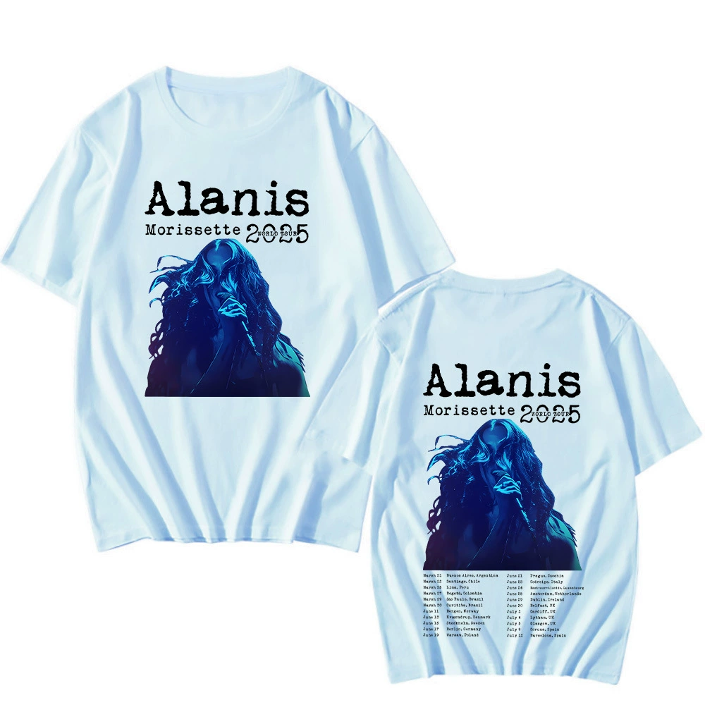 [Футболки World Tour Alanis Morissette короткие рукава хлопковая футболка Т-с]