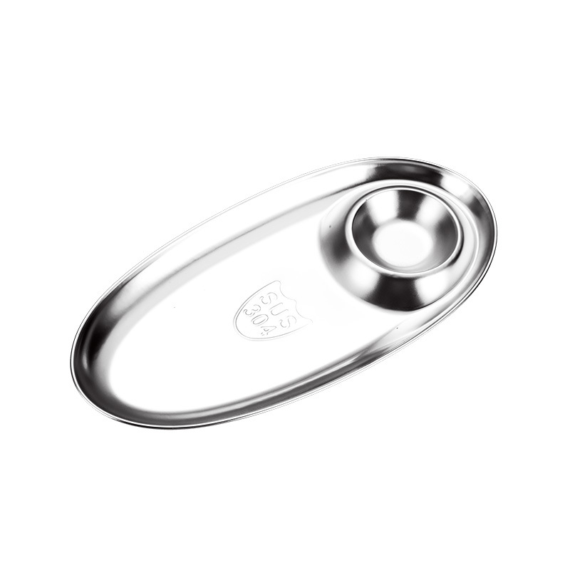 Corea 304 bandeja de inmersión de acero inoxidable Rejilla dorada placa dumpling papas fritas pollo ARROZ FLOR merienda placa ensalada placa