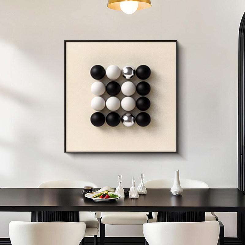Blanco y negro gris abstracto decoración de comedor pintura moderna simple alta sensación de arte sala de estar colgar pintura pintura dormitorio pintura mural de mesa de comedor