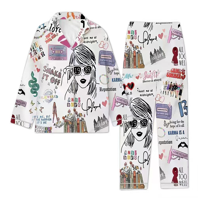 2024 Cross-Border Popular Set Fashion Pajamas Plus Size Elegant Customized Grinch Star Style Home Clothes