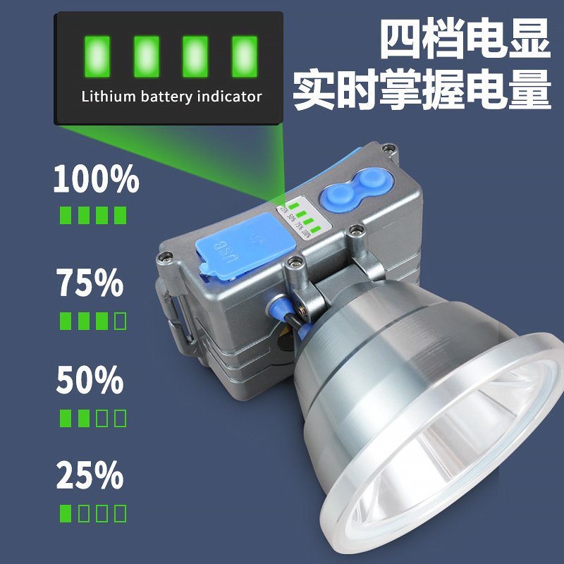 Al Aire Libre fuerte luz de la cabeza luz LED portátil impermeable gota-resistente Super brillante larga resistencia cabeza-montado noche luz de trabajo de pesca