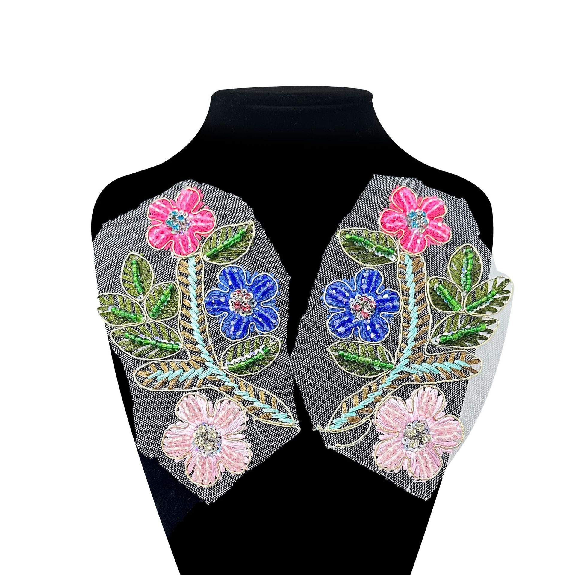 蕾丝彩色对花 新款女装童装立体花朵粘花婚纱礼服饰品DIY装饰辅料