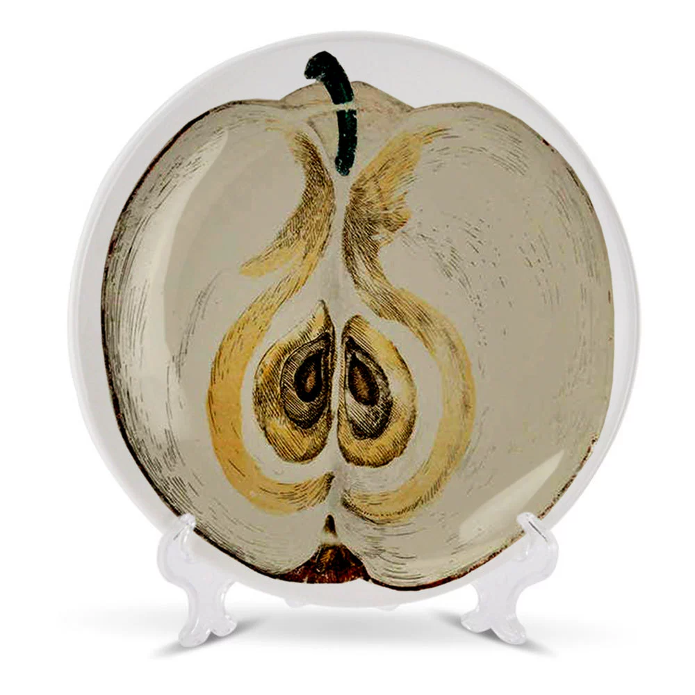 Italian FORNASETTIAN hand -painted fruit vegetarian decoration plate light luxury ceramic round flat plate home decoration