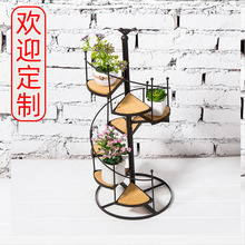 落地花架悬挂多层铁艺多肉阳台梯形迷你室内绿萝客厅花盆实木花架